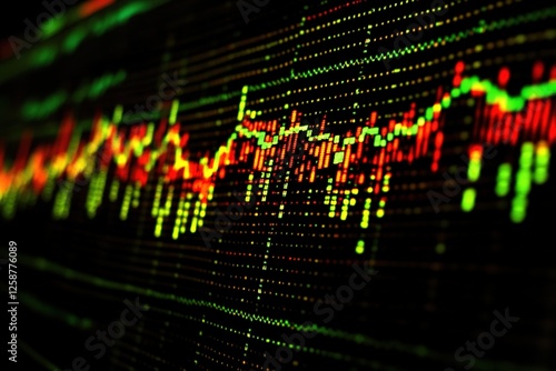 Wallpaper Mural Financial stock market graph display with blurry background. Concept of trading, investment, economy, and market fluctuation. Horizontal image. Torontodigital.ca