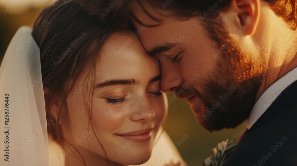 Close up of a wedding couple embracing Close up of a wedding couple embracing