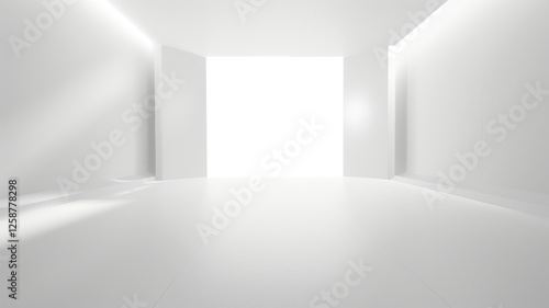 Wallpaper Mural Minimalist white background with abstract light room and geometric shapes for modern design projects Torontodigital.ca