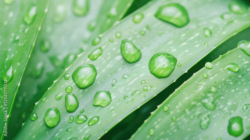 Closeup of green leaves with water droplets showing fresh nature detail and vibrant texture Closeup of green leaves with water droplets showing fresh nature detail and vibrant texture