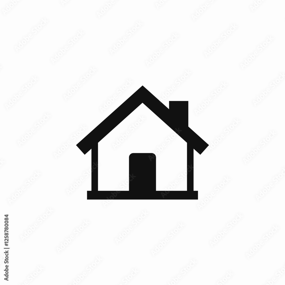 chimney family home icon sign vector chimney family home icon sign vector