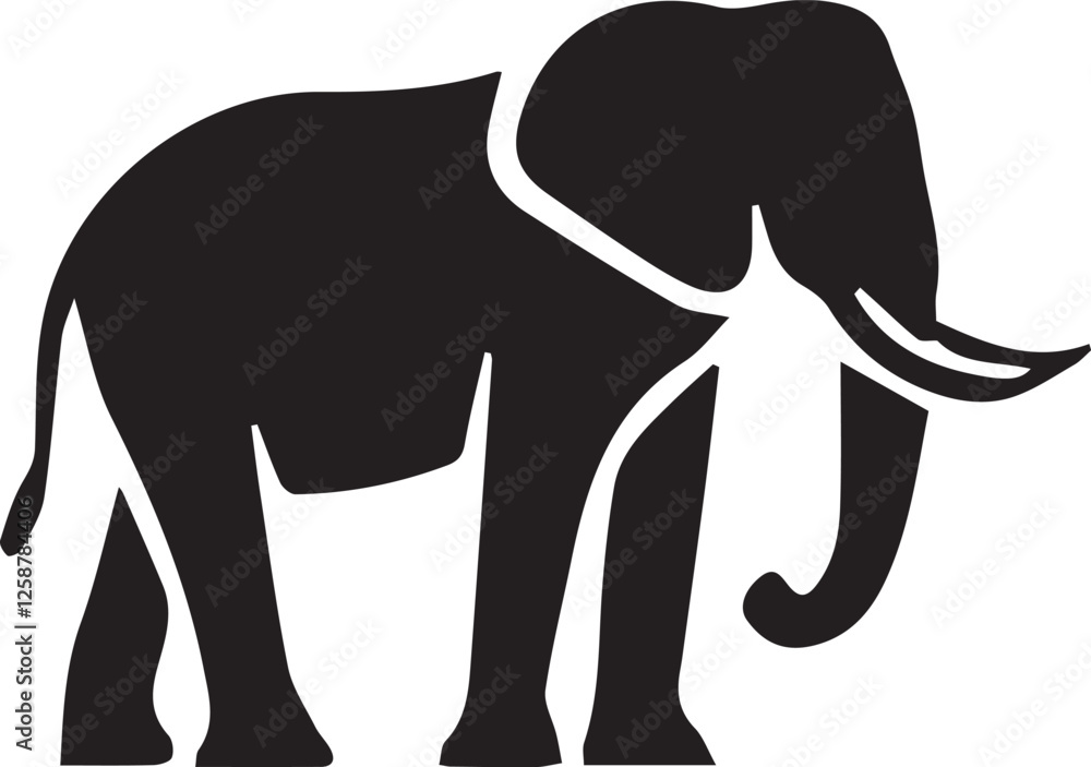 Obraz premium elephant silhouette vector illustration