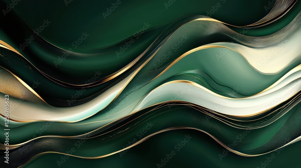 Abstract green and gold liquid wave background. Abstract green and gold liquid wave background.
