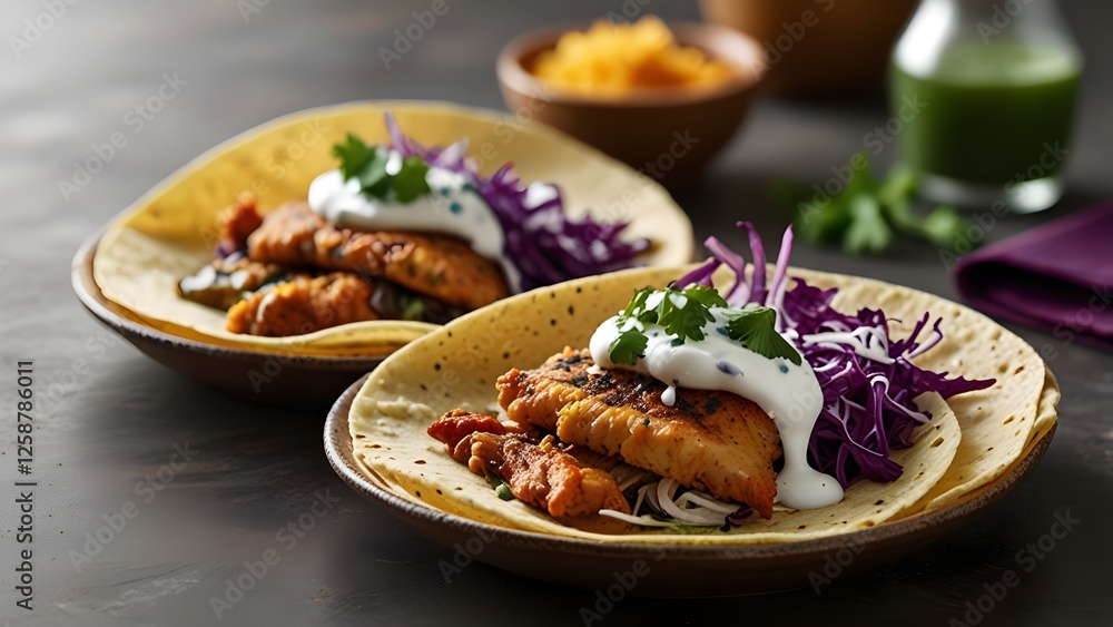 Crispy Fish Tacos with Shredded Cabbage and Creamy Sauce Crispy Fish Tacos with Shredded Cabbage and Creamy Sauce