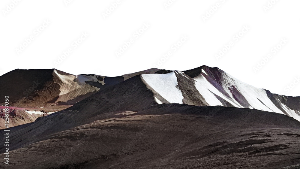 Fototapeta premium PNG Snowy mountains border, transparent background
