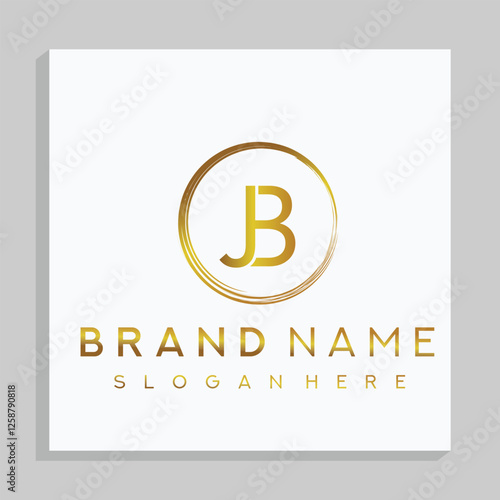 JB letter mark and branding golden colour logo design with a leaf. And your best choice.