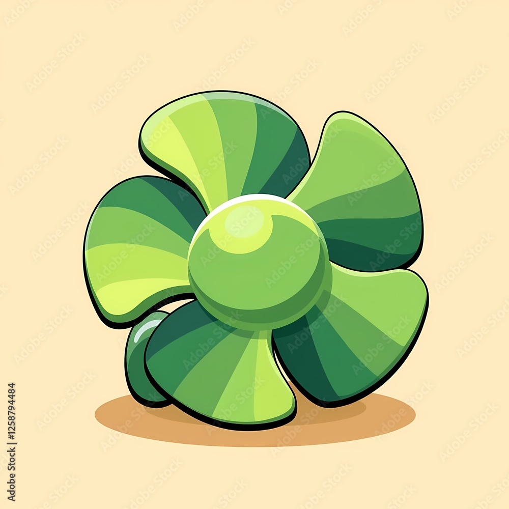An detailed image of a green fan with a black stripe on the side. The background is a sand beige color, adding depth and contrast. An detailed image of a green fan with a black stripe on the side. The background is a sand beige color, adding depth and contrast.