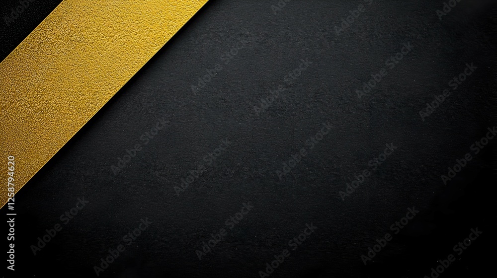 Gold Ribbon On Black Textured Background Gold Ribbon On Black Textured Background
