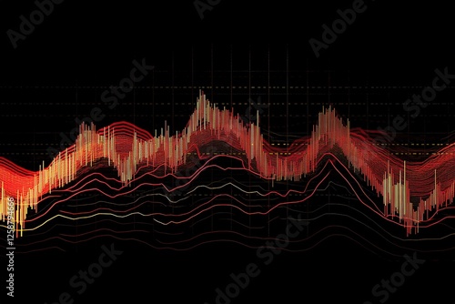 Seamless looping animation of stock market trend.