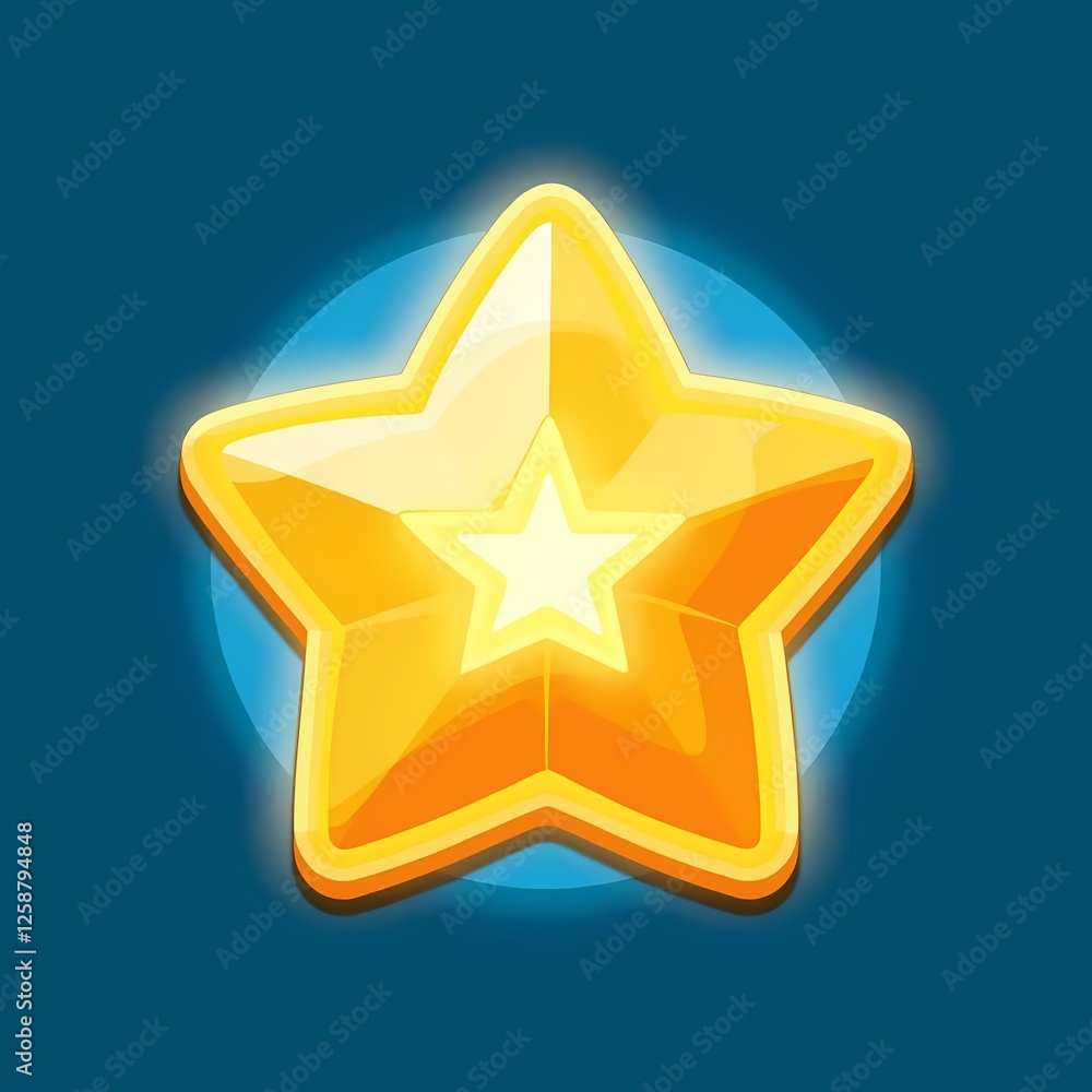 An shiny image of a gold star with a glowing center. The background is a icy cyan color, adding depth and contrast. An shiny image of a gold star with a glowing center. The background is a icy cyan color, adding depth and contrast.