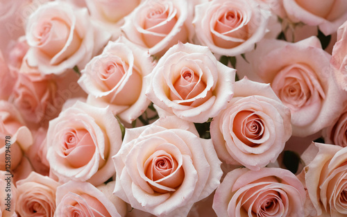 soft pink roses with delica...