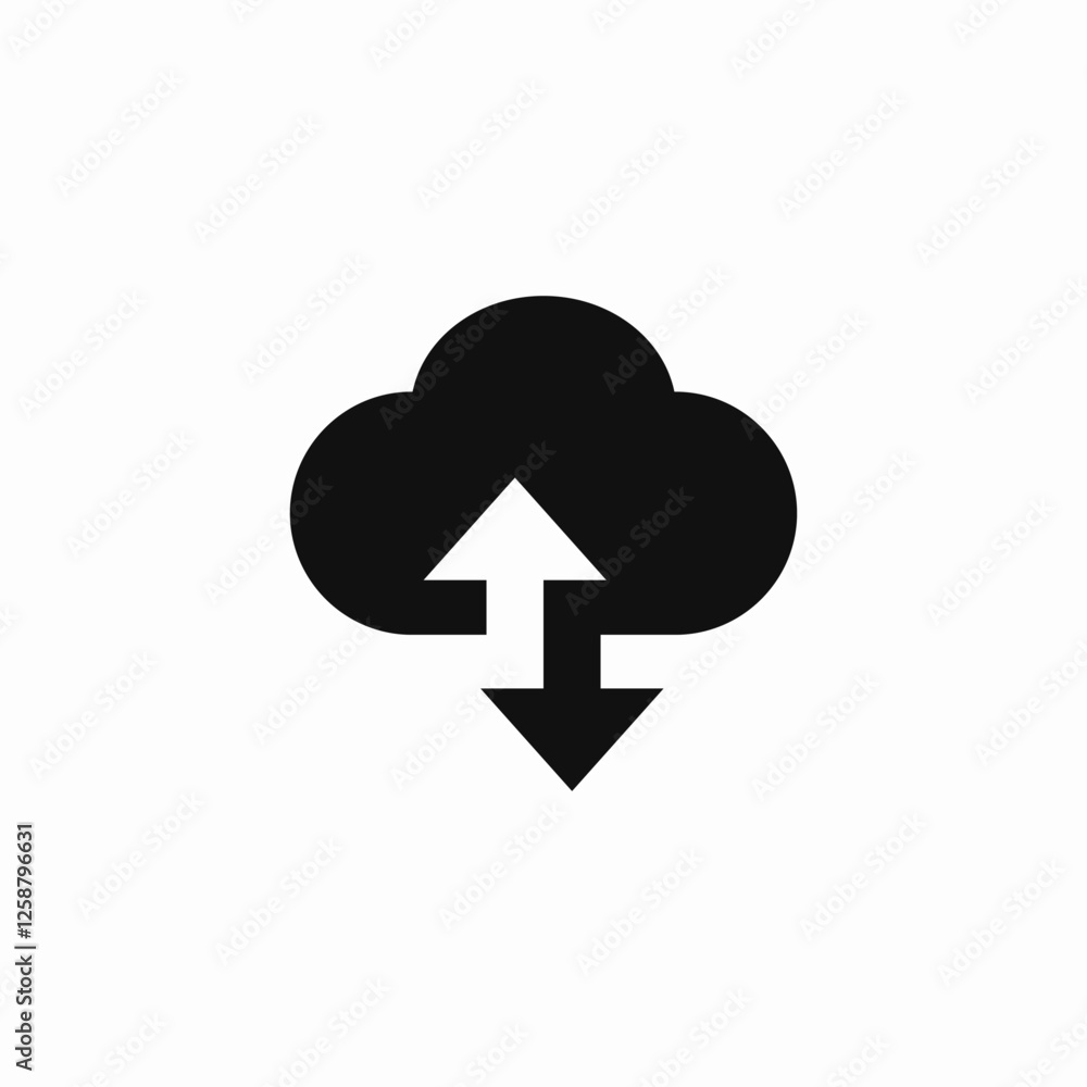 cloud interaction icon sign vector cloud interaction icon sign vector