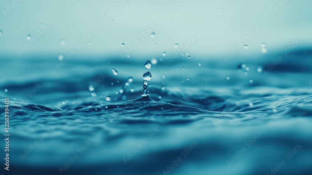 Water droplets fall onto the surface, creating ripples that expand outward in a calm setting. The soft lighting adds a sense of peace and serenity to the scene, evoking relaxation Water droplets fall onto the surface, creating ripples that expand outward in a calm setting. The soft lighting adds a sense of peace and serenity to the scene, evoking relaxation