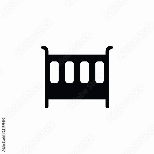 infant crib icon sign vector