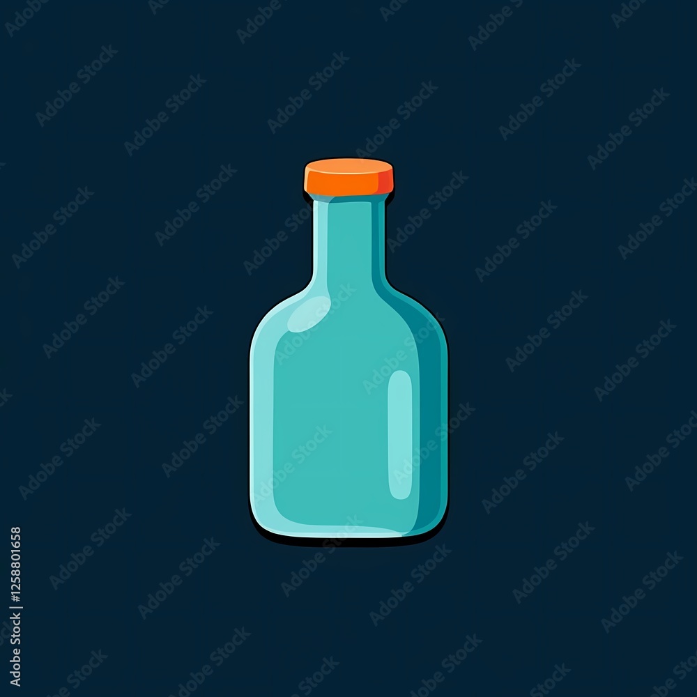 An minimalistic image of a teal bottle with a bold outline. The background is a midnight black color, adding depth and contrast. An minimalistic image of a teal bottle with a bold outline. The background is a midnight black color, adding depth and contrast.