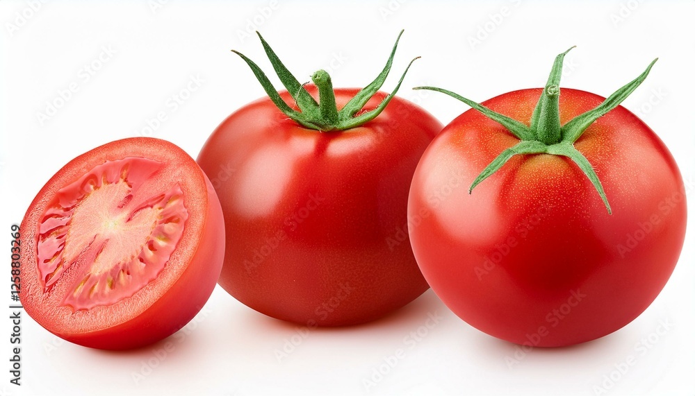 tomato isolated tomato whole half and slice on white background tomatoes with clipping path tomato isolated tomato whole half and slice on white background tomatoes with clipping path