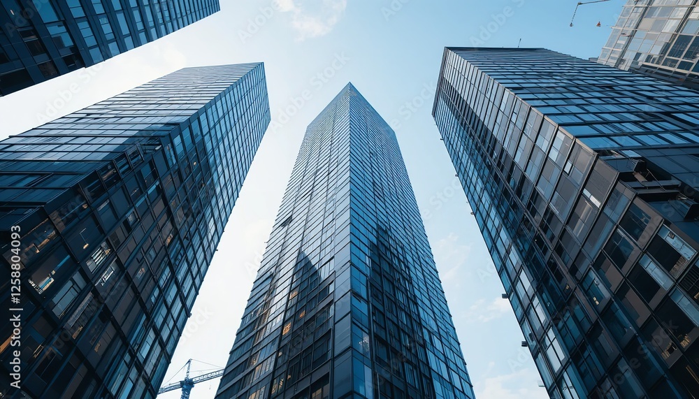 Modern Glass Skyscrapers Cityscape Urban Architecture Building Exterior Design Blue Glass Facade Tall Buildings Metropolitan Modern Glass Skyscrapers Cityscape Urban Architecture Building Exterior Design Blue Glass Facade Tall Buildings Metropolitan