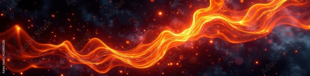 Obraz premium Swirling fire patterns create a mesmerizing display on black , background, pattern, element