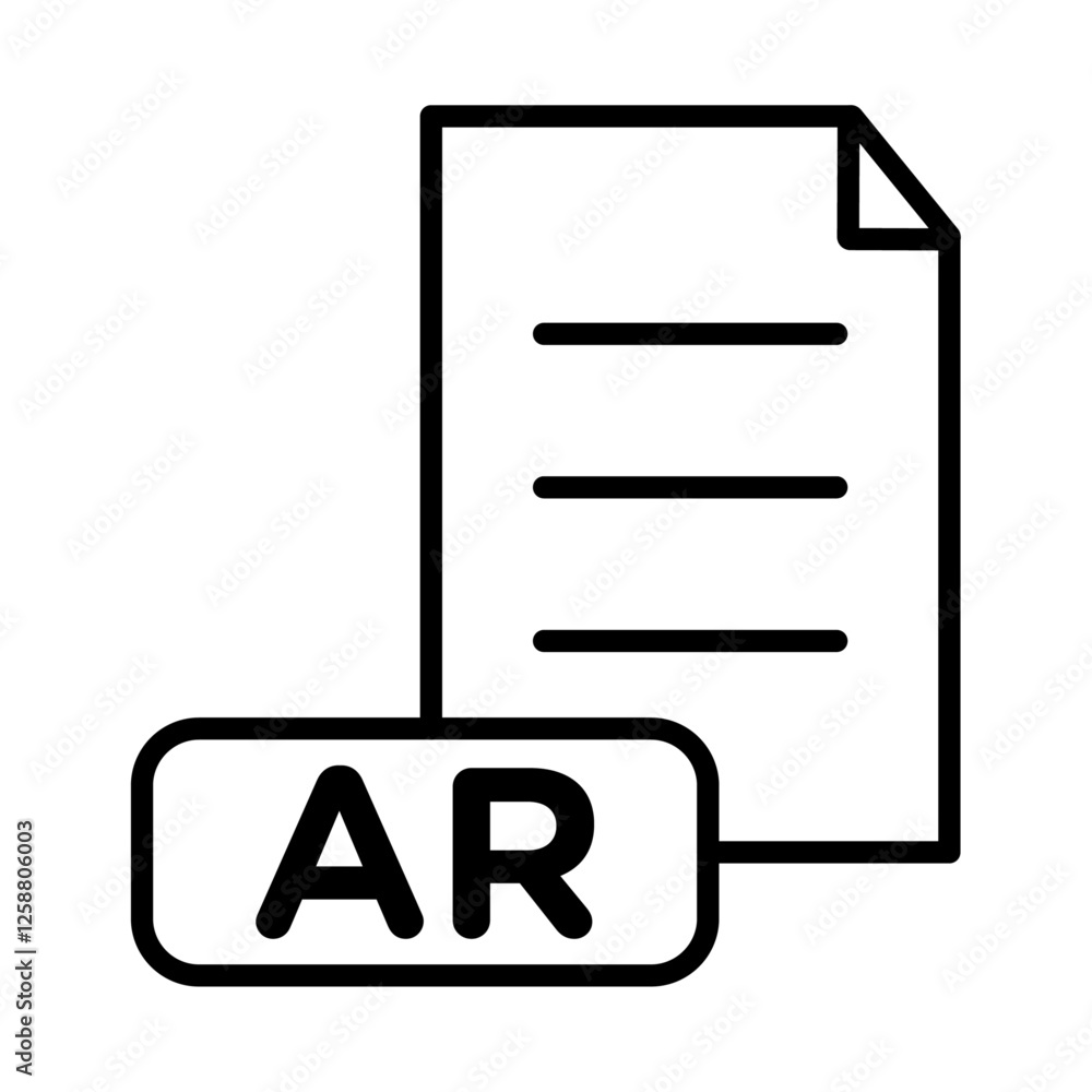 AR File Document Icon Outline vector symbol sign AR File Document Icon Outline vector symbol sign
