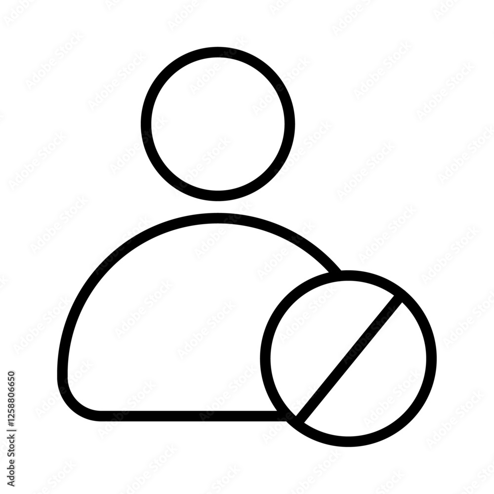 Block User Icon Outline vector symbol sign Block User Icon Outline vector symbol sign