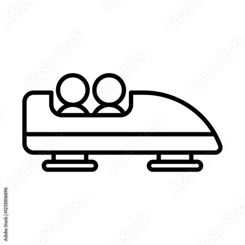 Bobsleigh icon Outline vector symbol sign