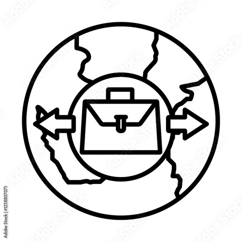 Business expansion icon Outline vector symbol sign