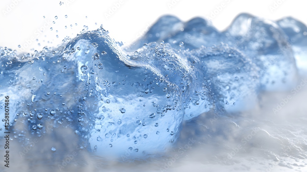 Obraz premium Abstract Blue Water Bubbles Splashing Texture