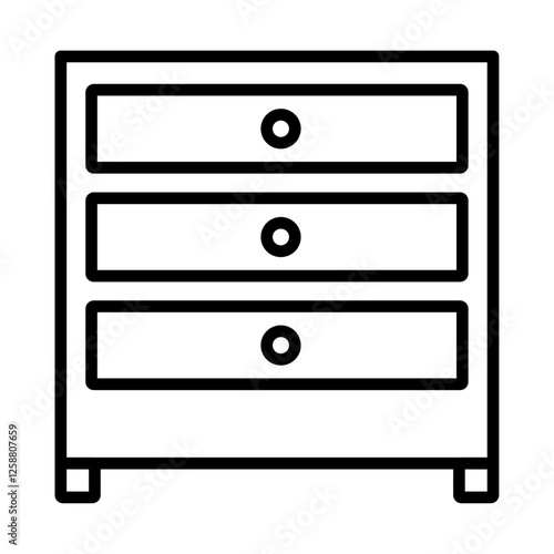 Chest of drawers icon Outline vector symbol sign