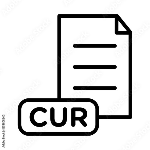 CUR File Document Icon Outline vector symbol sign