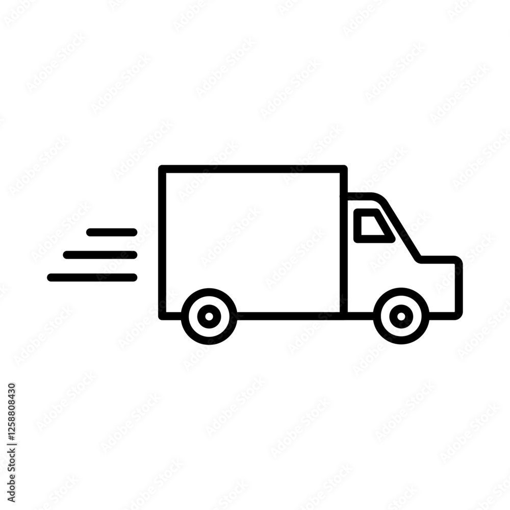 delivery truck icon Outline vector symbol sign delivery truck icon Outline vector symbol sign