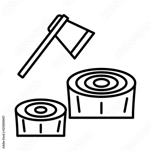 Deforestation icon Outline vector symbol sign