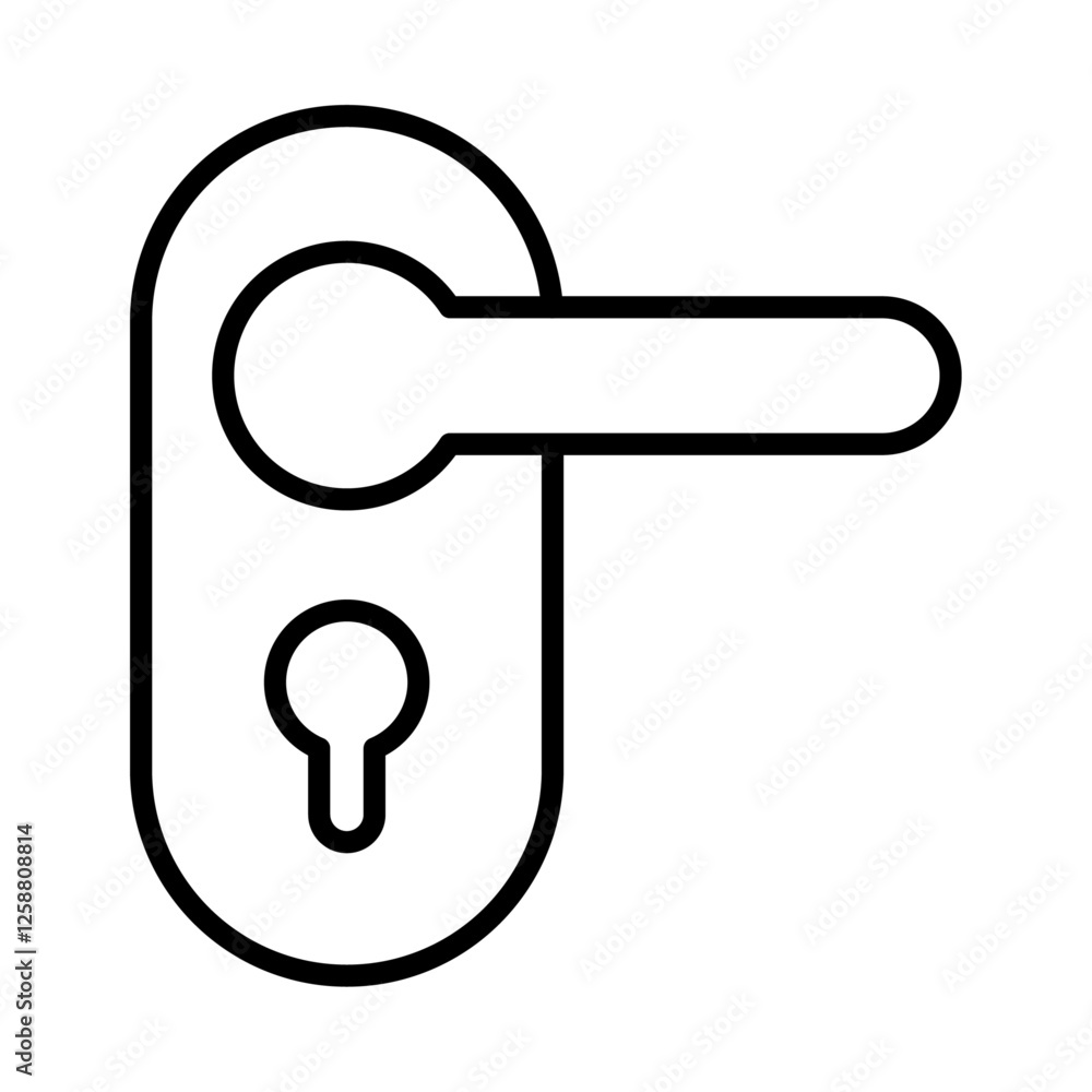 Door knob icon Outline vector symbol sign Door knob icon Outline vector symbol sign