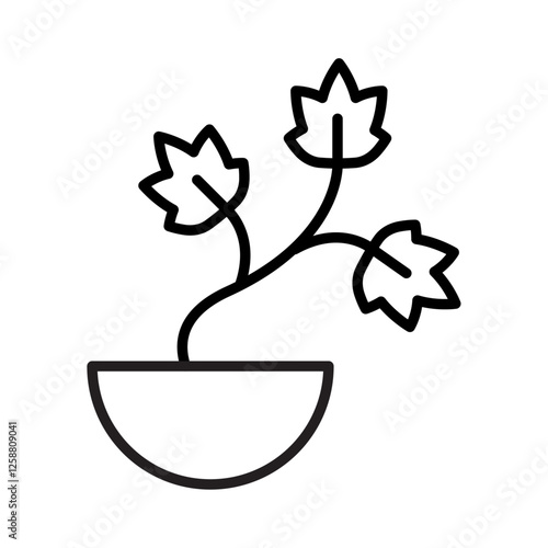 English ivy icon Outline vector symbol sign