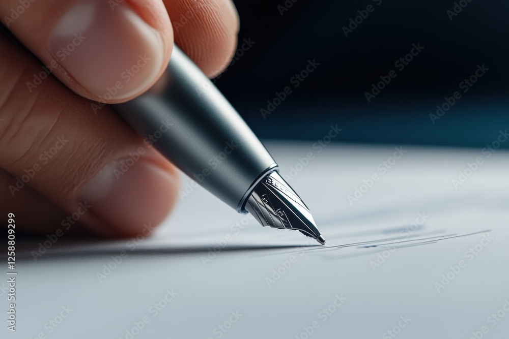 Hand writing with fountain pen on paper. Hand writing with fountain pen on paper.