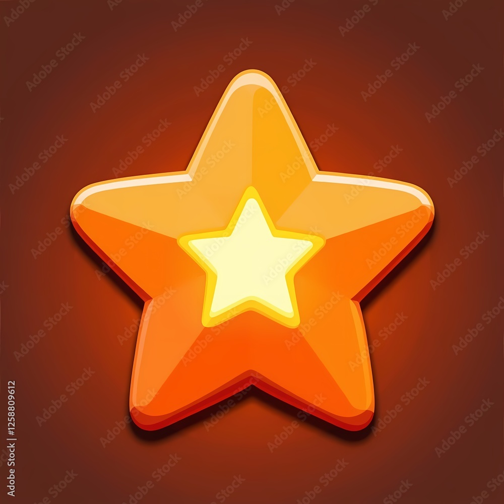 An modern image of a orange star with a glowing center. The background is a sunset orange color, adding depth and contrast. An modern image of a orange star with a glowing center. The background is a sunset orange color, adding depth and contrast.