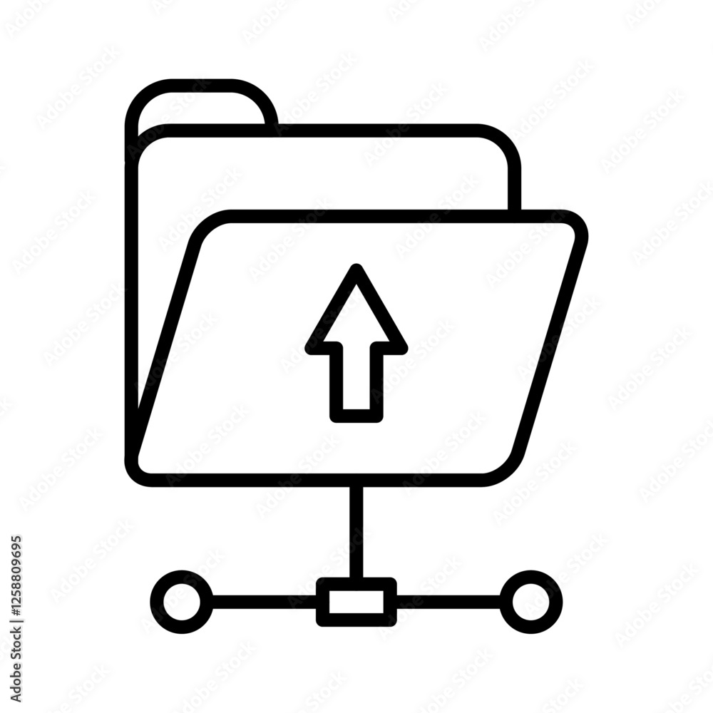 FTP navigate up icon Outline vector symbol sign