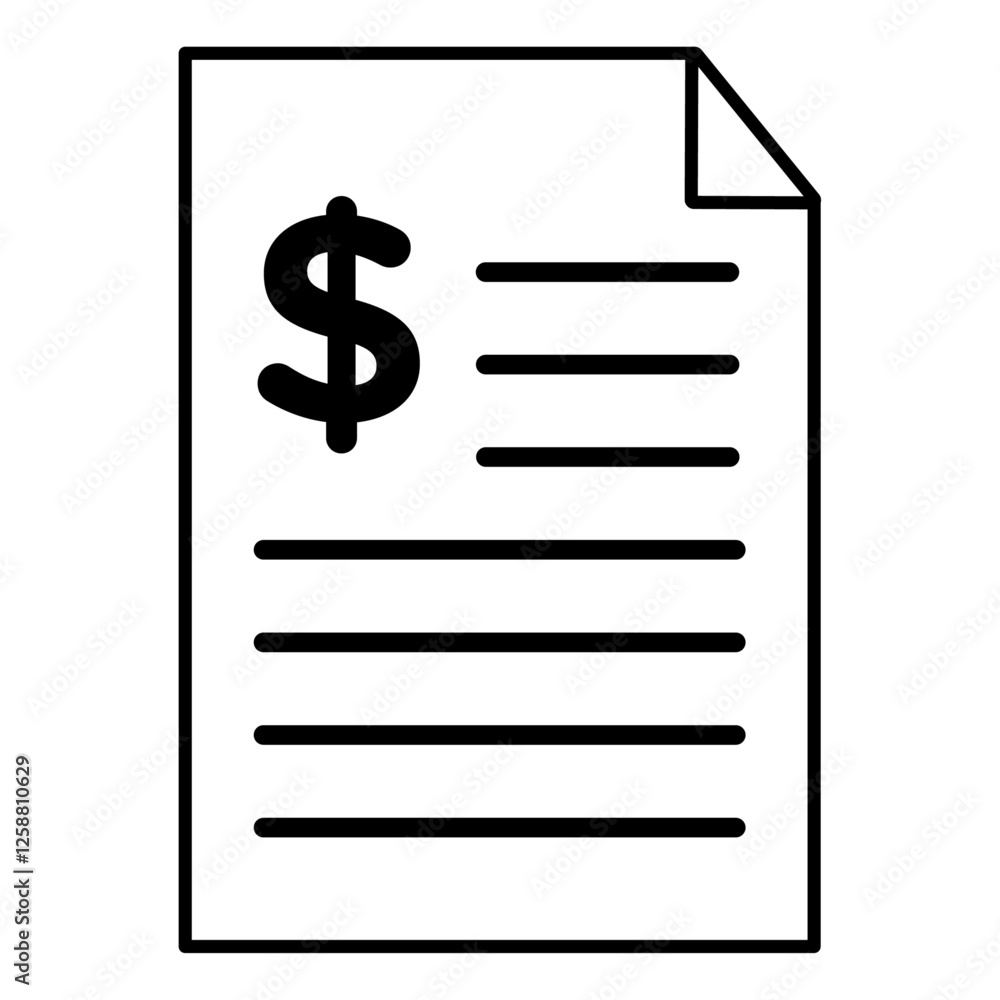 Invoice icon Outline vector symbol sign Invoice icon Outline vector symbol sign