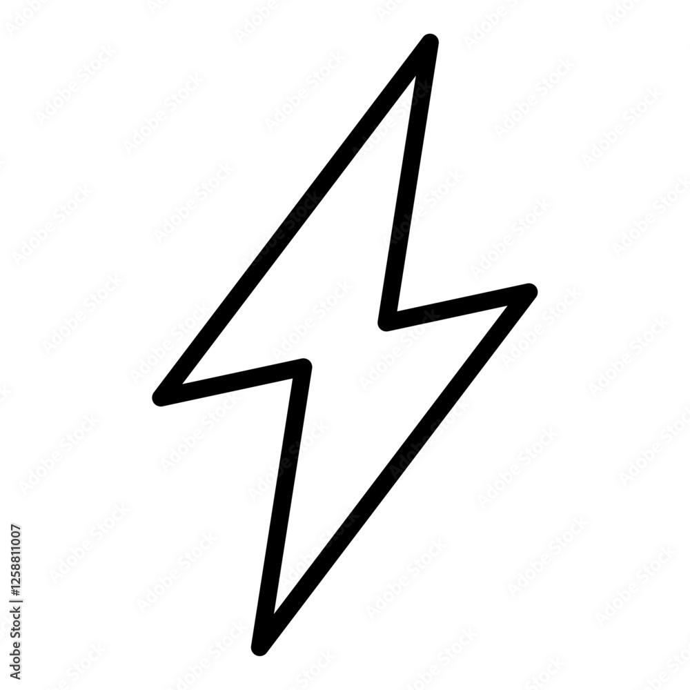 lightning bolt icon Outline vector symbol sign lightning bolt icon Outline vector symbol sign