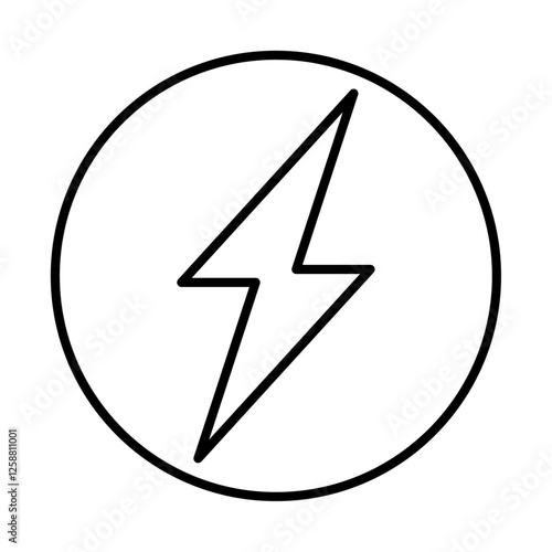 Lightning power charge icon Outline vector symbol sign