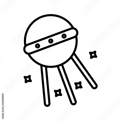 Linear sputnik icon Outline vector symbol sign