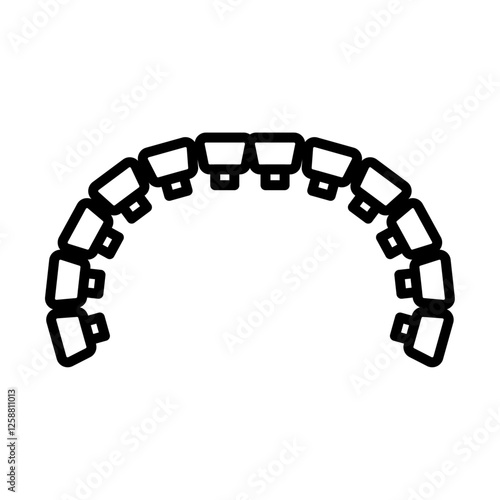 lingual braces icon Outline vector symbol sign