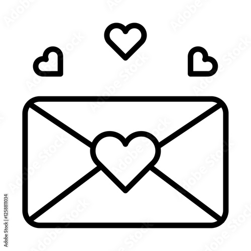 Love letter icon Outline vector symbol sign