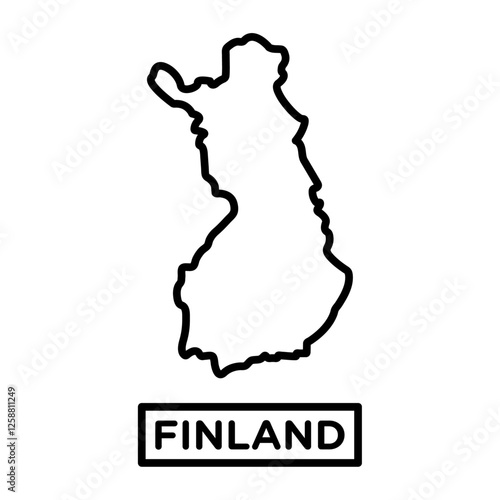 map of Finland icon Outline vector symbol sign