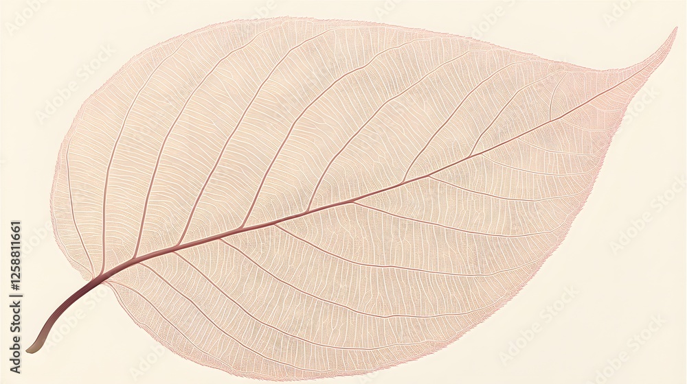 Obraz premium Delicate Skeleton Leaf Nature Botanical Illustration