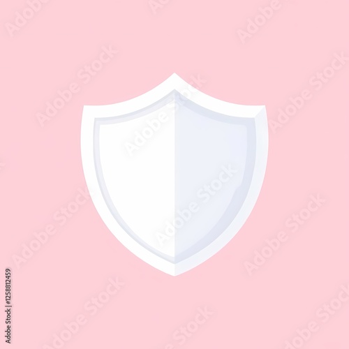 Free Download An sleek image of a white shield with a matte finish. The background is a pastel pink color, adding depth and contrast. - GFXLoad