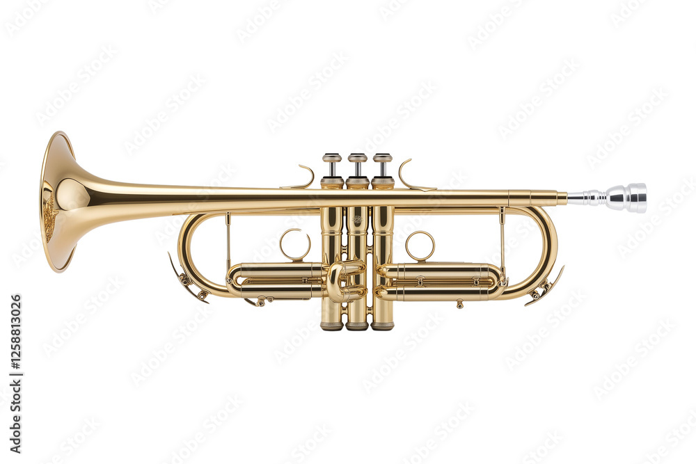 Obraz premium a golden trumpet isolated on a transparent background