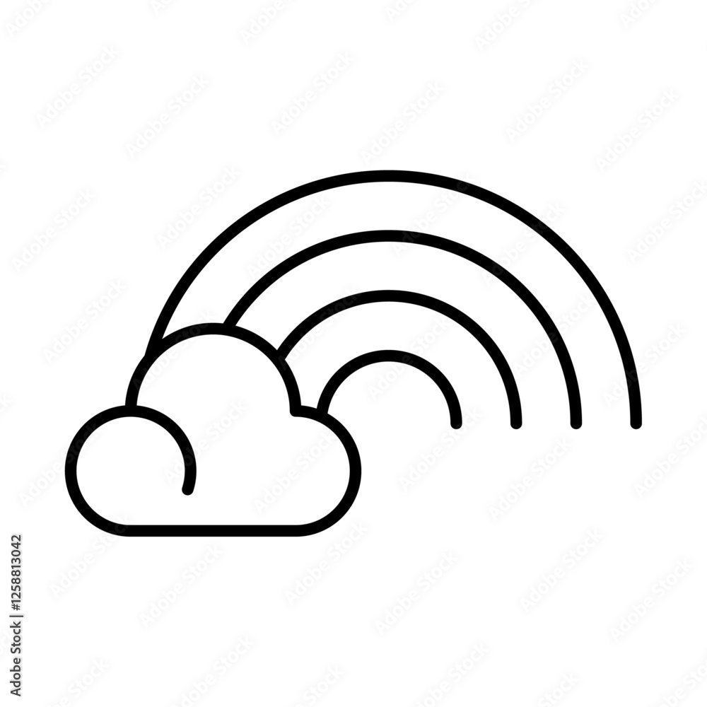 Rainbow icon Outline vector symbol sign Rainbow icon Outline vector symbol sign