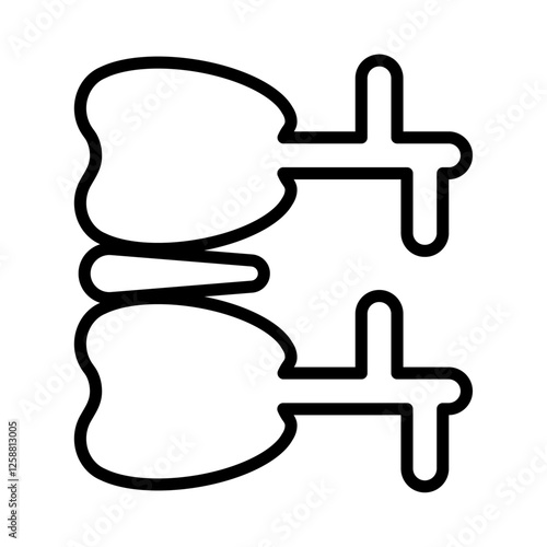 Radiculopathy radicular syndrome icon Outline vector symbol sign