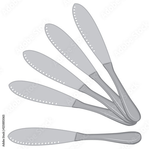  butter knife, metal knife vector.