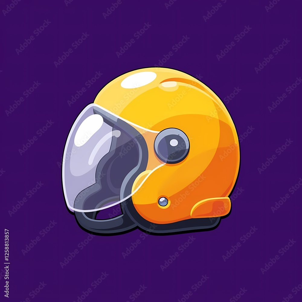 An animated image of a yellow helmet with a transparent body. The background is a deep purple color, adding depth and contrast. An animated image of a yellow helmet with a transparent body. The background is a deep purple color, adding depth and contrast.